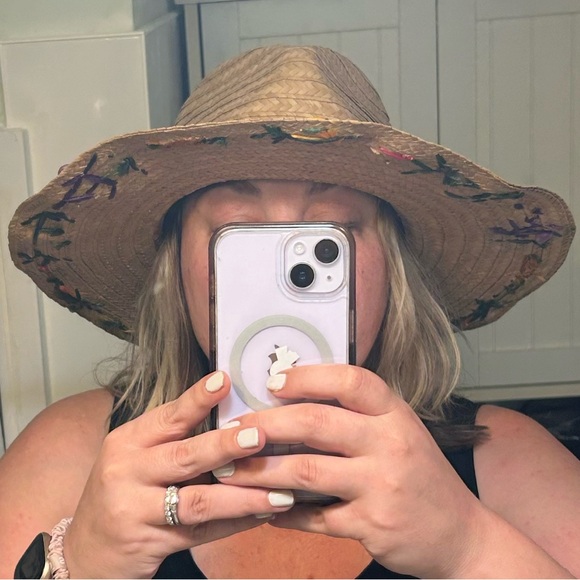 22” custom made fedora fruit hat sun hat wide brim hat EUC ! - Picture 4 of 9